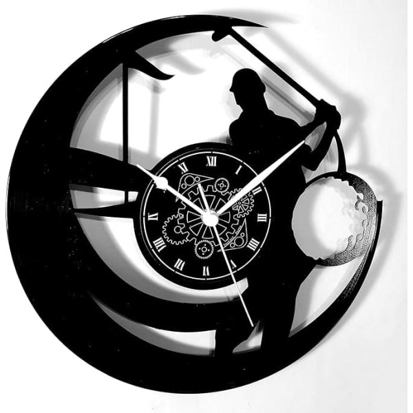 Vinyl Wall Clock Vintage Handmade Vinyl Record Design Decor Sport Golf