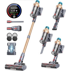 Wireless Vacuum Cleaner, 550 W 45 KPA with Touch Screen, Up to 60 Minutes Running Time, Autonomous Vacuum Cleaner with Automatic Mode, Lightweight Vacuum Cleaner for Wooden Floor Carpets