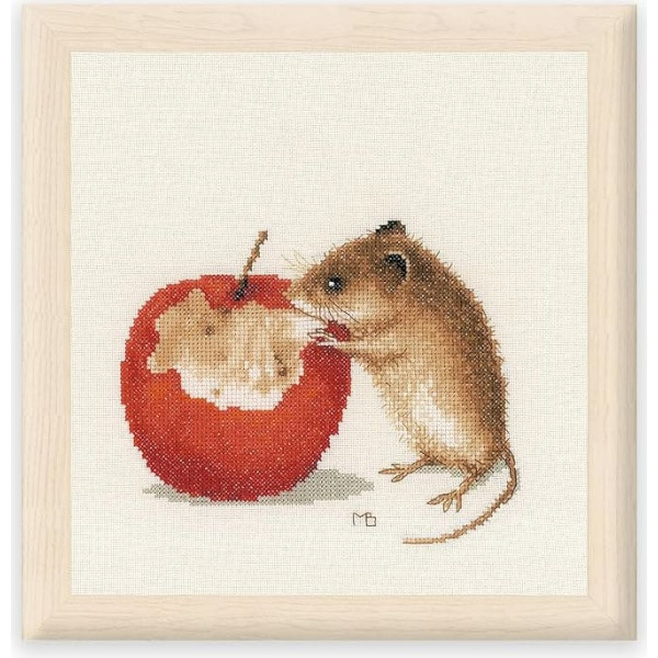 Lanarte Cross Stitch Embroidery Kits Counted Cross Stitch Pictures Set MB Mouse Wall Decoration Handmade Set for Adults 20 x 16 cm DIY Decoration Craft Set Craftsman Creative Gift Set