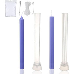 MILIVIXAY Pack of 2 Tapered Candle Molds - Pillar Candle Molds - Perfect for Making Emergency Candles, Sound Candles, Table Candles - Includes 10 Feet Wick, 1 Wire and 1 Wick Clip