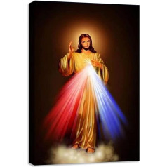 ZHONGYUTONG Jesus Art Prints Framed Mercy of God Canvas Pictures Christ Poster Painting Motivation Love Film Picture Home Decoration (40 x 60 cm)