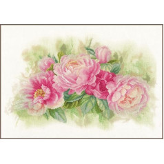 Counted Cross Stitch Kit: Bouquet of Peonies, NA, 41 x 26cm