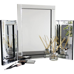 Marco Paul Tri-Fold Vanity Dressing Table Mirror, Free Standing Tabletop Makeup Mirror for Bedroom, Bathroom or Dressing Room, Large Mirror with 2 Wings
