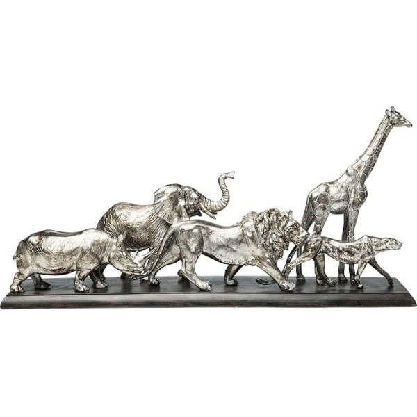 Kare Design Decorative Object Animal Journey, Silver, Decorative Object, Animal Safari, Handmade, Unique, 36 x 71 x 16 cm (H x W x D)