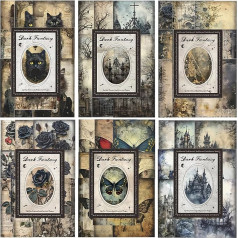NAESM Pack of 180 Vintage Scrapbook Paper, Vintage Gothic Journal Ephemera Pack, Journaling Scrapbooking Supplies Craft Paper Kits Decorative Background
