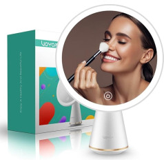 VOYOR CM110 Make-Up Mirror Cosmetic Mirror with Lighting Rechargeable Table Mirror with Lighting 3 Levels Adjustable Brightness LED Makeup Mirror Removable Portable Travel Mirror
