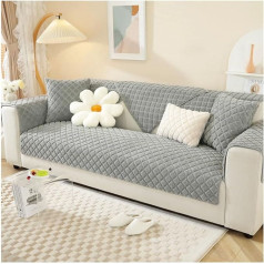 NUODWELL Warm Plush Sofa Cover, Washable, Non-Slip Sofa Cushion Cover, Sofa Slipcover for 1/2/3/4 Seater/L Shape/Corner Sofa, Durable Furniture Protector for Children, Pets (Light Grey, 110 x 180 cm)
