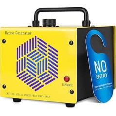Ozone Generator 60,000 mg/h Ozone Device, Ozoniser with 120 Min Timer Industrial O3 Ozone Air Purifier for Car, Home, Smoke, Pet Odours and Kitchen Odours (Yellow)