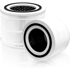 iAmoy Core 300 Replacement Filter Compatible with Levoit Core 300/300S Air Purifiers, H13 True HEPA & Activated Carbon Filter, 3-in-1 Filtration - Pack of 2