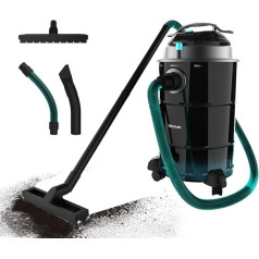 Cecotec Aschesauger mit 30 Litern Conga Ash 6000 EasyGo XL. 1500 W, Edelstahloberflächen, Rohr mit Metallbeschichtung, Metall-Mesh-Filter, Räder und Zubehör.