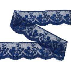 Pizzasamaneria Pizza Embroidered Tulle Chopped Flower 3 cm High - Blue