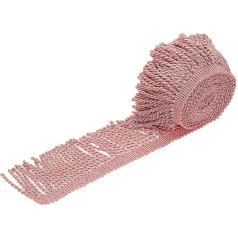 sourcing map Fransenborte für Vorhänge, 4,5 m x 7,6 cm, Stoffborten, Verzierungen, Fransen zum Nähen, Basteln, Vorhangkissen, Lampenschirme, Sofa, Kleidung, Rosa