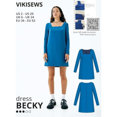 Becky Dress Sewing Pattern Sizes: US 2-20