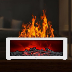Aroma Diffuser with LED Fireplace, Fragrance Oil Diffuser for Essential Oils with 7-Colour Light Flame Effect, Flame Aroma Diffuser with Timer, Fragrance Oil Diffuser, for Home, Office, Bedroom