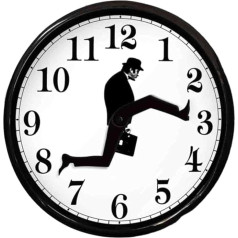 Hztyyier Wall Clock Ministry for Stupid Walks Clock Glass Wall Round Clock Silent Wall Clock for Hotel Living Room Decor