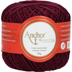 Anchor Freccia Strength 6 4771006-00072 Red Crochet Yarn, 100 % Cotton