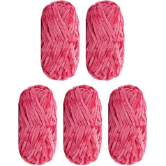 5 Pack Super Soft Chenille Velvet Yarn Knitting Wool Thick Warm Crochet Knitting Yarn Art Knitting Baby DIY Bag Sweater Craft 500g
