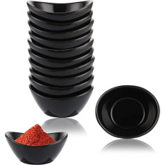 Set of 12 Dip Bowls, 1.5 Oz, Ceramic Bowls, Black, Mini Dip Bowls, Soy Sauce Bowls, Dip Bowls Set for Dips, Jam, Tomato Sauce, Sushi, BBQ, Appetizers, Dessert, Nut