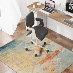 WTHYGB Office Chair Underlay, Floor Protection Mat for Hard Floors, 90 x 150 cm, Gaming Chair Mats, Scratch-Resistant Floor Mat, Chair Underlay, Non-Slip Office Chair Underlay, Desk Chair (Orange