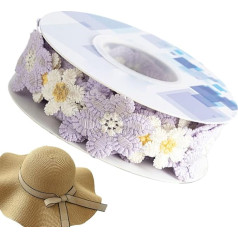 Sonnenblumenband, Blumenspitzenbesatz, Sonnenblumen-Verzierungen, Stoff, aufwendiges Spitzendesign, vielseitiges Bastelmaterial, Weiß & Gelb, für Hochzeitskleider, Haarbänder, Kunstprojekte