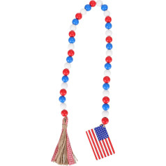 1Stk Perlen zum Unabhängigkeitstag bürodeko büro Dekoration uniqone unikal Bögen Schleife Unabhängigkeitstag hängende Verzierung Holzperlendekor zum Unabhängigkeitstag Hanfseil