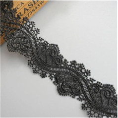 Verzierungen für Kleidung, Bänder zum Nähen, 2 m Polyester-Spitzenbordüre, 4 cm (schwarz)