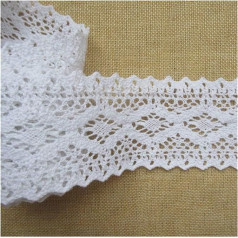 Verzierungen für Kleidung, Bänder zum Nähen, 5 Meter Baumwoll-Häkelspitzen-Bordüre, Weiß (Weiß)
