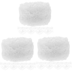 Ciieeo 3 Rollen Spitze Brautkopfschmuck Für Die Hochzeit Nähen Von Zierleisten Und Verzierungen Band Quastenkette Fransenbesatz Aus Faser Fransenband Kleidung Die Blumen Weiß Polyester
