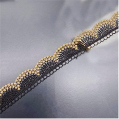 20 Meters Golden Lace Clothing Accessories Unilateral Gold Line Semicircle Two-Tone Embroidery Trims