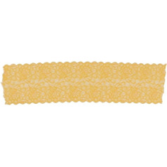 Cyrank 9 inch Stretchy Lace Ribbon, 10 Yards Nylon Lace Trim Fabric Ribbon Elastic Trim Fabric with Floral Pattern for Bridal Wedding Decorations (Orange)