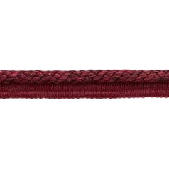 DecoPro Package of 7.3 Meters|Elaborate 10mm Pagoda Red, Black Cherry, Ruby Veranda Collection Trim Cord With Sewing Lip|Style# 0038V|Color: Dark Cranberry - VNT28 (24 Ft / 7.3 M)