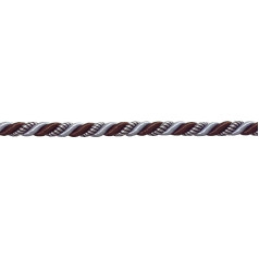 Medium Brown, Light Blue Baroque Collection 5/16 Decorative Cord without Lip Style # 516BNL Color: Mocha Ice – 24B (Sold by the yard)