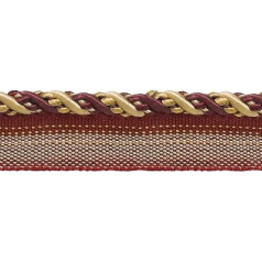 Medium Taupe, Wine 4/16 Imperial II Lip Cord Style # 0416I2 TAUPE WINE 4466 (Sold by the yard)