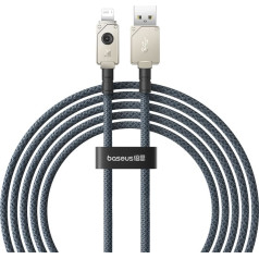 Nesalaužams usb-ip kabelis 2.4a 2m (melns)