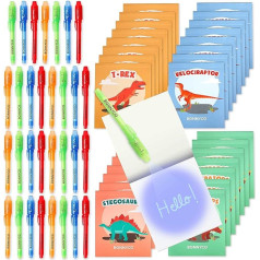 BONNYCO UV Pen and Notebook, Pack of 32 Dino Party Bags, Children's Birthday Party Bags, Boys & Girls, Children's Birthday Party Gifts, Advent Calendar & Small Gifts for Children, Dinosaur Birthday
