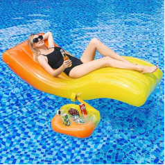 Inflatable Pool Toy in Orange, Robust Material, Stable and Unique, Air Mattress Water for Adults