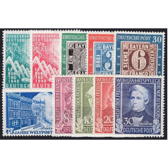 Gold, BRD Waistband Vintage 1949 Complete No. 111 120 Stamps for Collectors