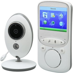Baby Intercom Smart Baby City Monitor with Low Distortion 2.4 in One Long LCD HD 8 LOLS Transmission Range with Temperature Sensor for Bedroom (EU Plug)