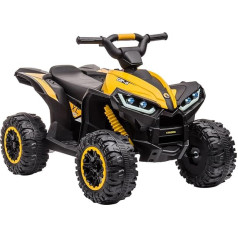 12V Electric Quad for Kids, Electric Car Kids ATV with Music, Horn, LED Headlight, 83 x 53 x 56 cm, for 3+ Years (Yellow)