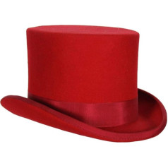 Thetru Costume Accessory Top Hat 14 cm Red Carnival Fancy Dress Size 61