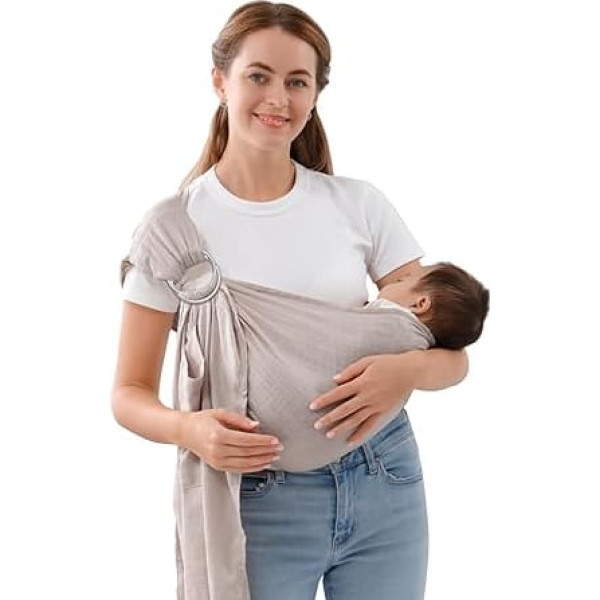 vrbabies Baby Sling Double Ring Sling Newborn to Toddler Lightweight Baby Carrier for Front and Hip (10 to 13.6 kg)