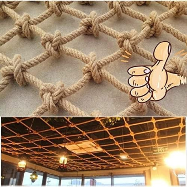 Spielplatznetz, Kletternetz, für Baumhaus und Wand, Balkon, Geländer, Zaundekoration, Netz, Juteseil, Leiter, dickes 18 mm Maschengewebe, 15 cm Seilnetz für drinnen und draußen