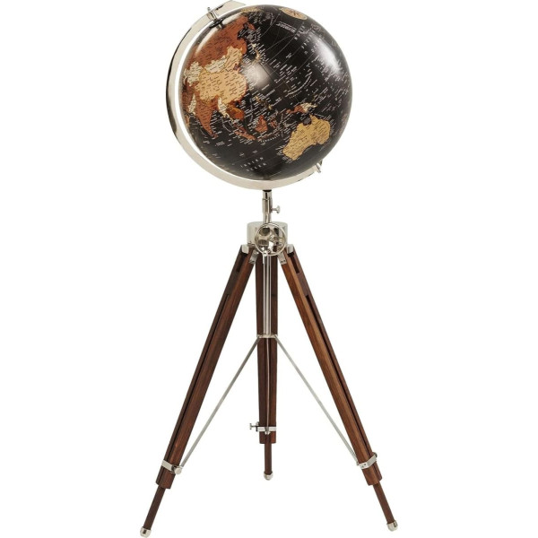 Kare Design Decorative Globe Earth Black World Globe Vintage 3D World Globe (H x W x D) 141 x 61 x 61 cm