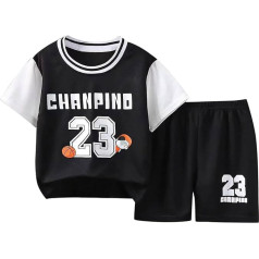 Sports Shorts Sets Boys Jersey Tracksuit, 2-Piece Basketball Performance Tank Shirt Top and Mesh Shorts Set Baby Gift Boy Set