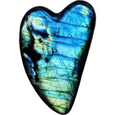 EUSICE - Gua Sha Labradorite Natural Stone Eye and Face Massage, Relaxation for Body & Mind, Age Prevention Facials, 100% Handmade from Raw Stone