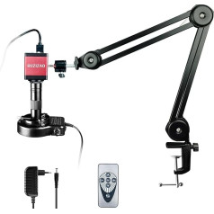 RUZIZAO Digital Microscope, 13MP 1080P HDMI/VGA Industrial Video Microscope Camera, 150X Zoom C-Mount Lens, Foldable Stand, LED Ring Light, Soldering Microscope for Electronics Repair