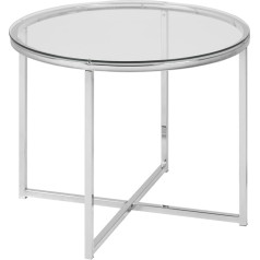 ABC Home Scandinavian Style Chrome Lamp Table, Silver