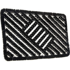 Hanse Home Grid Brushes Coconut and Rubber Doormat 45 x 75 cm - Non-Slip Dirt Trapper Mat for Indoor and Outdoor Use, Doormat with Coconut Brushes Door Mat Weatherproof Dirt Trapper Outdoor - Black