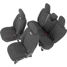 Rough Country Neoprene Seat Covers (Fit) 2018-2020 Jeep Wrangler JL 4DR 1st/2nd Row | Water Resistant | 91010