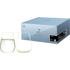 Zwiesel Glas x Tim Rough Allround Tumbler Hummingbird (Set of 2), Hand-Blown Glasses, Elegant Crystal Glasses for Water, Juice and Soft Drinks, Lemon (Item No. 124277)